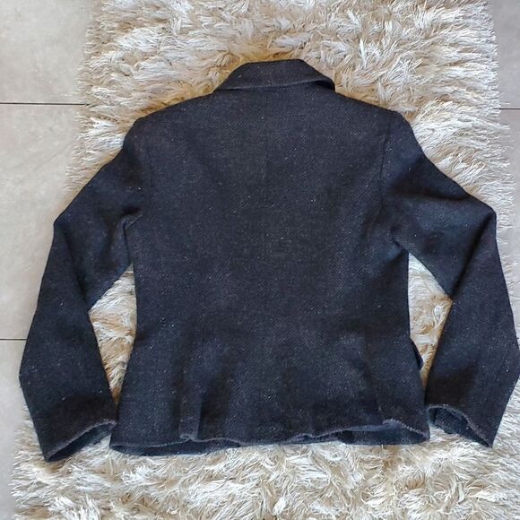 Lauren Ralph  Lauren Blazer Charcoal Gray Size 12  Wool Blend - Picture 6 of 8